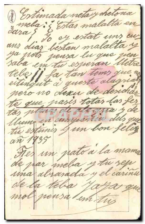 CPA Poussins et insecte (oeufs de Paques) — Rückseite