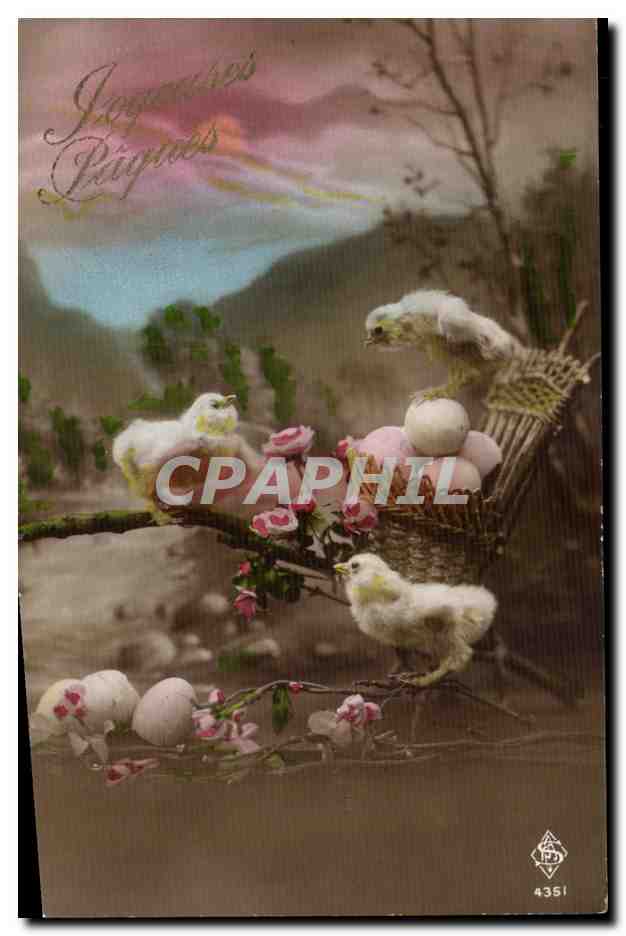 CPA Fantaisie Poussins Paques (Paques Easter)