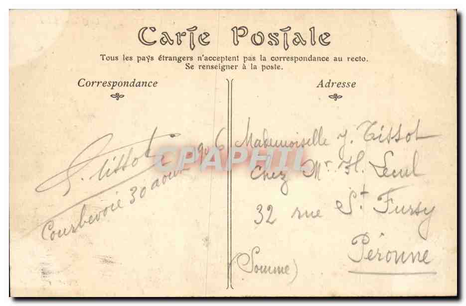 CPA Courbevoie Le quai de Seine — Rückseite