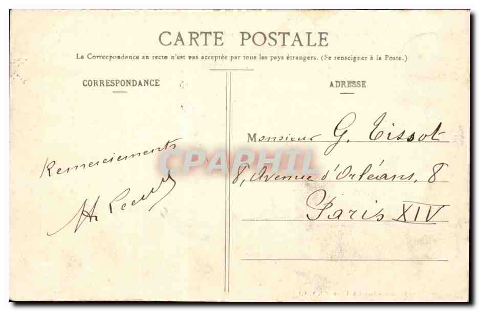 CPA Peronne Vue prise avant le demantelement (1906) — Back