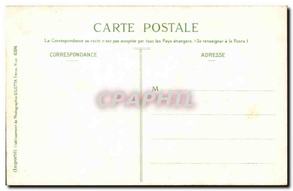 Nice - La Grotte - Nouveaux Jardins - CPA  — Rückseite