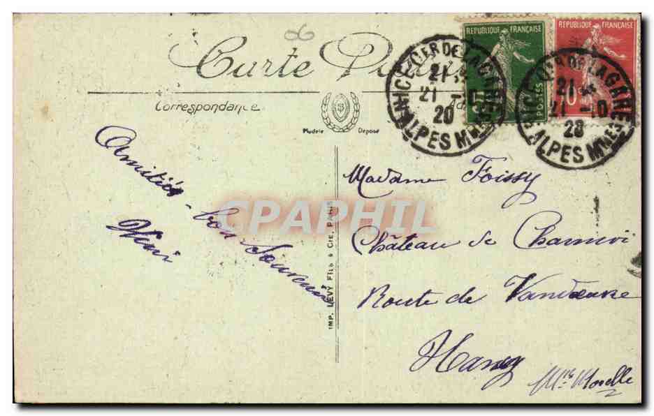 Nice - Les Jardins et Palais de la Jetee CPA  — Rückseite