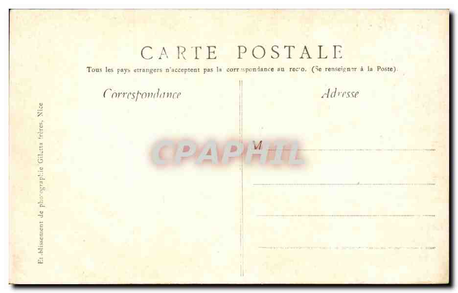 Nice - Promenade du Midi - Plage par un coup de Mer CPA  — Rückseite
