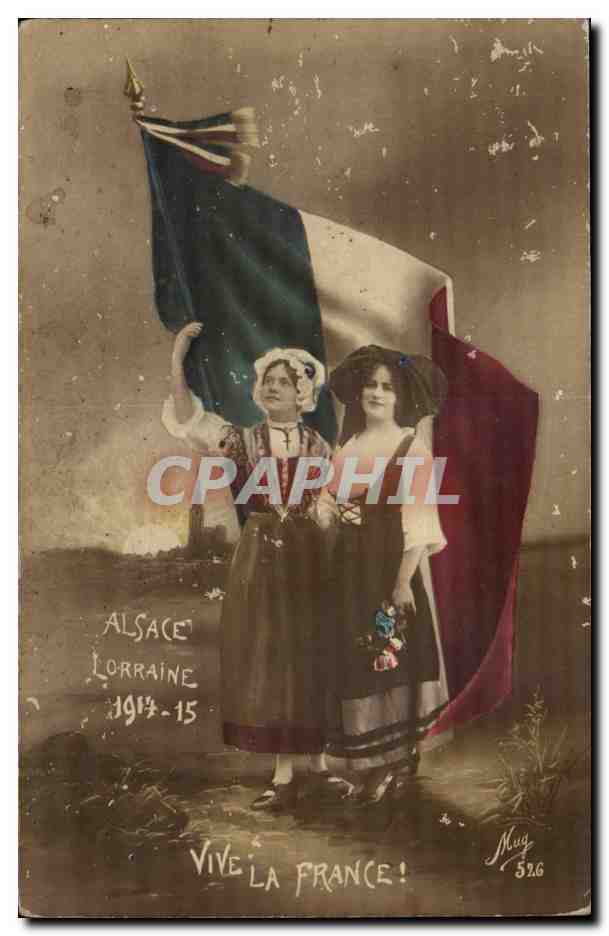 Fantaisie - Femme - Patriotique - Drapeau CPA 
