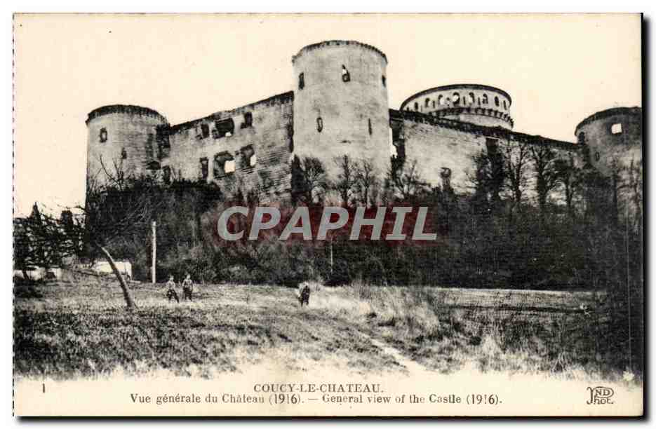 Couchy le Chateau - Vue Generale du Chateau 1916 - CPA 