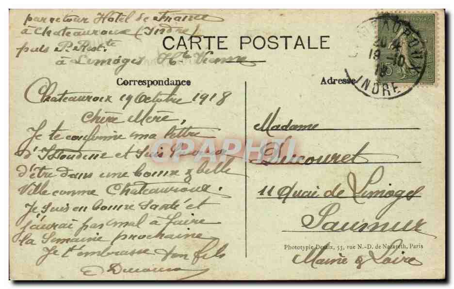 Chateauroux - Eglise Notre Dame - CPA  — Rückseite