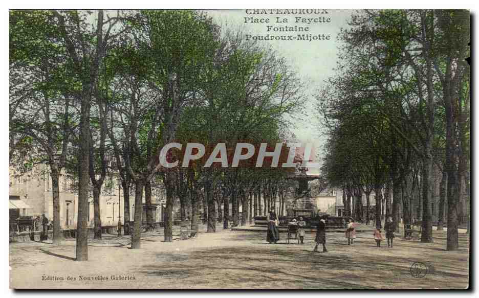 Châteauroux — Place La Fayette, Fontaine Poudroux-Mijotte — Édition des Nouvelles Galeries