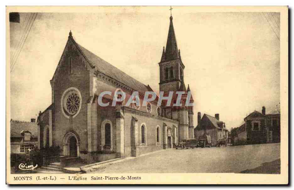 Monts - L'Eglise Saint Pierre de Monts CPA 