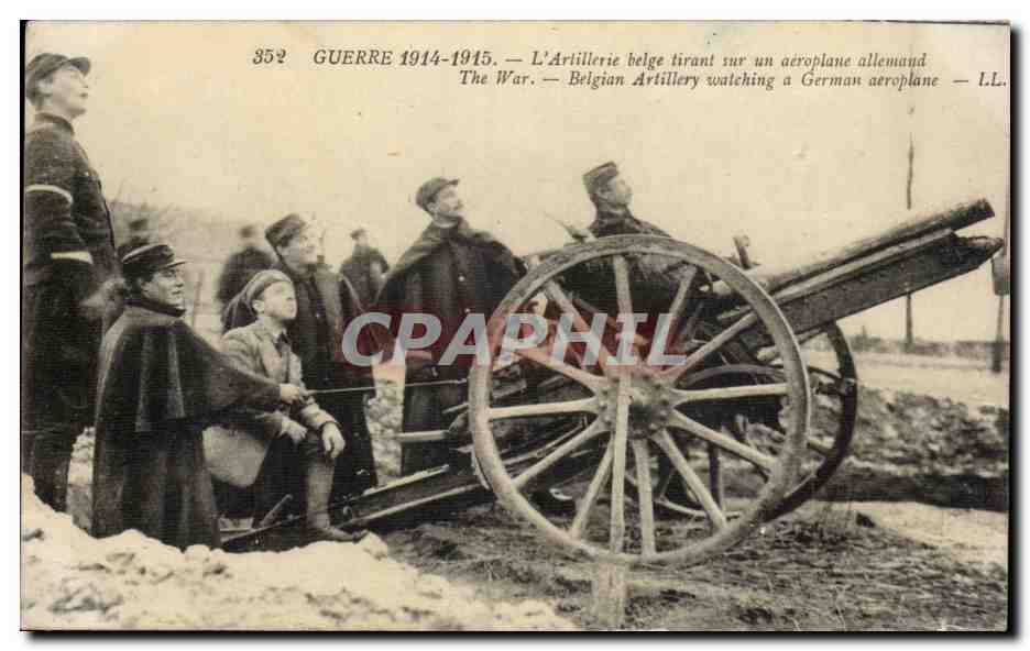 Artiglieria belga che spara su un aereo tedesco — Guerra 1914-1915 — LL. — N° 352