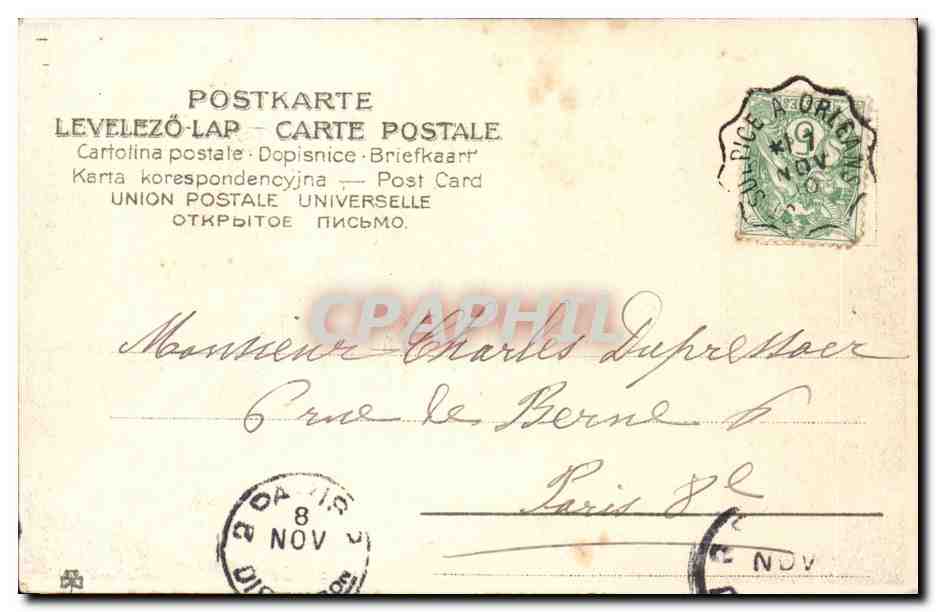 Fantaisie - Bebe - Cigogne - nid - Stork bringing baby of joy - CPA  — Rückseite