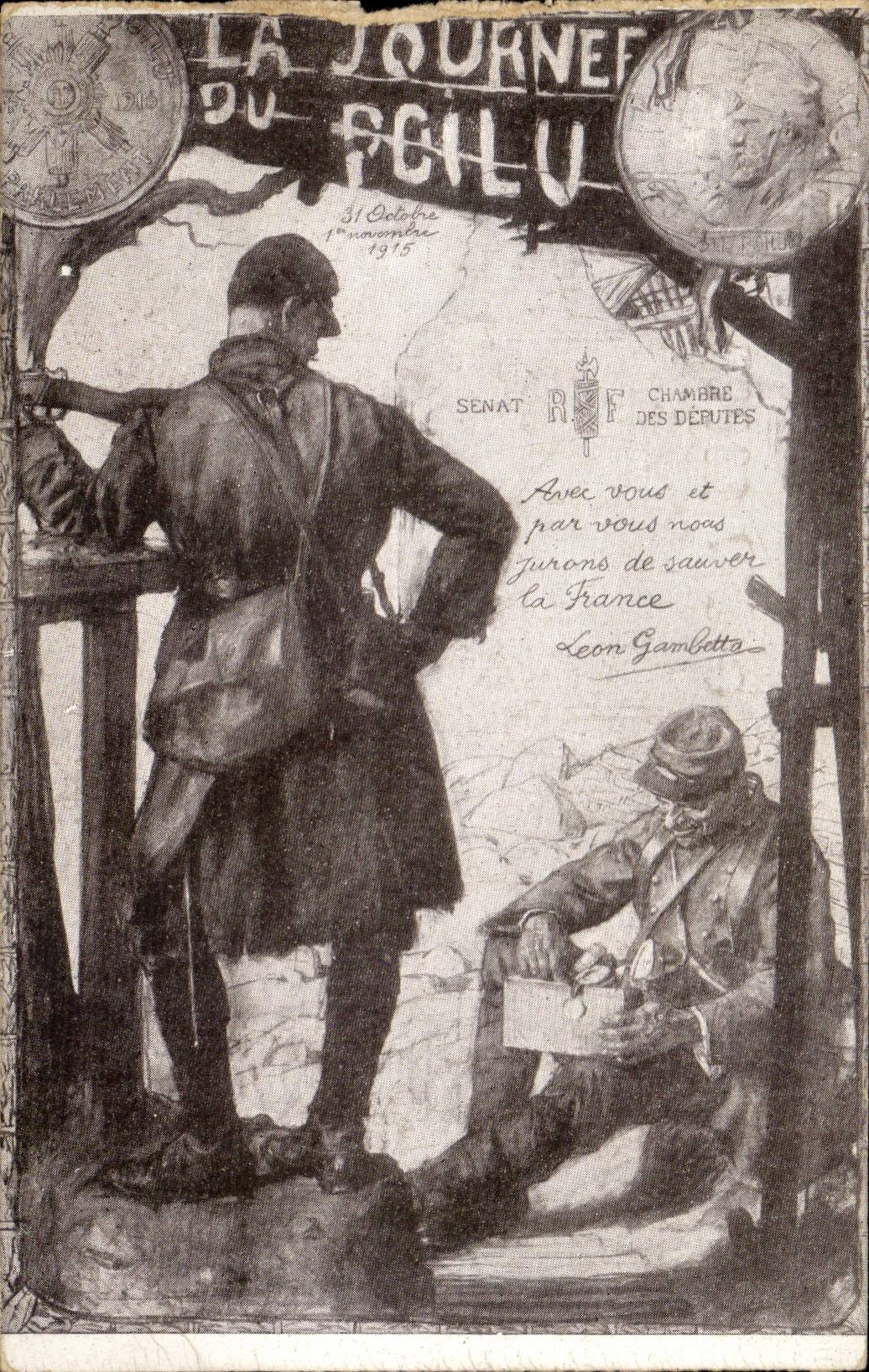 Militaria - La Journee du Poilu - CPA 