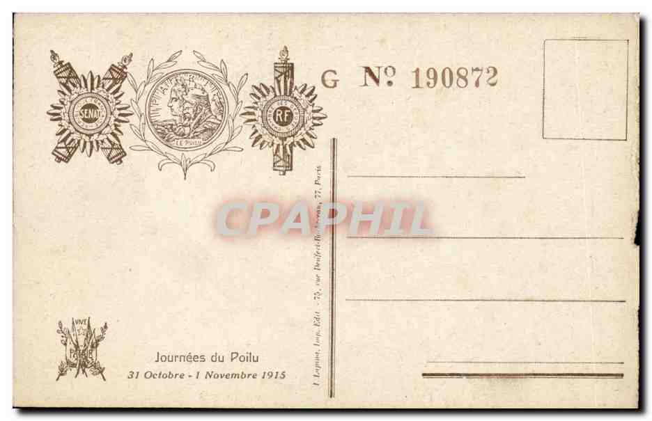 Militaria - La Journee du Poilu - CPA  — Rückseite