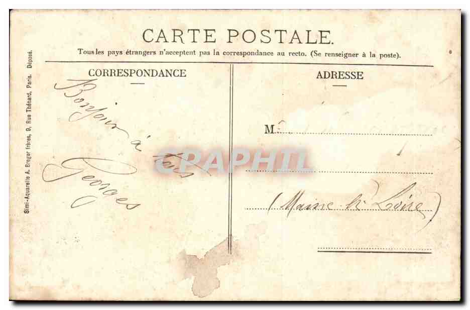 CPA Preuilly sur Claise Boulevard de la Gare — Rückseite