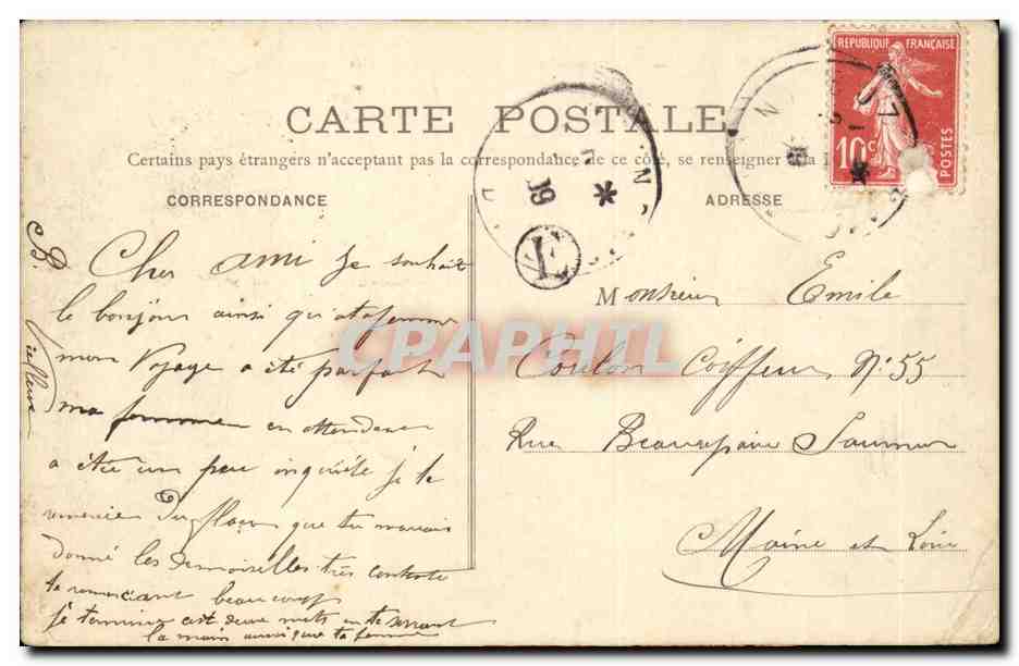 CPA Buzancais Monument des enfants morts pour la France 1870 1871 — Rückseite