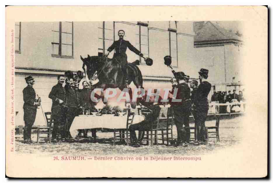 CPA Saumur Dernier convive ou le dejeuner interrompu Chevaux Cheval Horse 