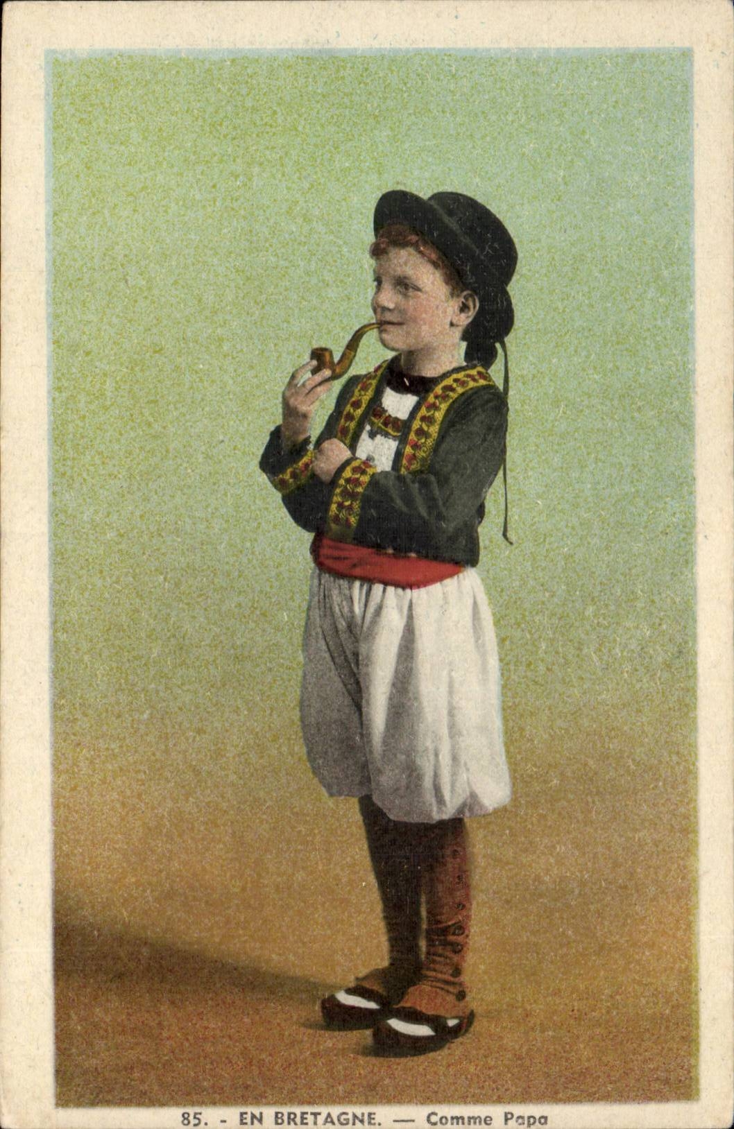 CPA Folklore Enfant En Bretagne Comme papa