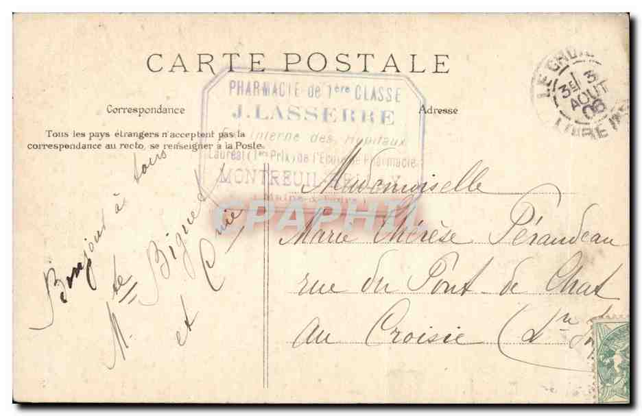 En Bretagne CPA L'histoire de Man GRos (folklore) — Verso