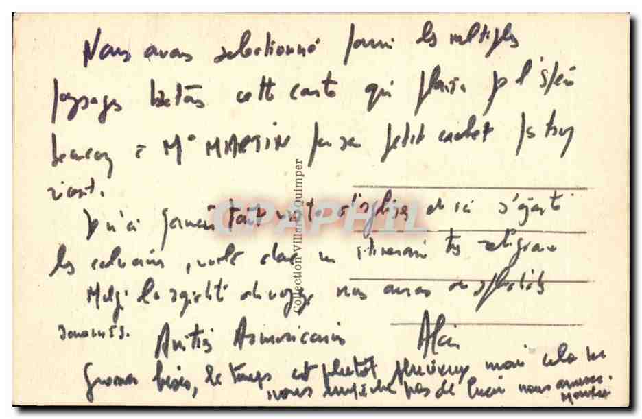 En Bretagne CPA L'histoire de Man Coz (folklore) — Verso
