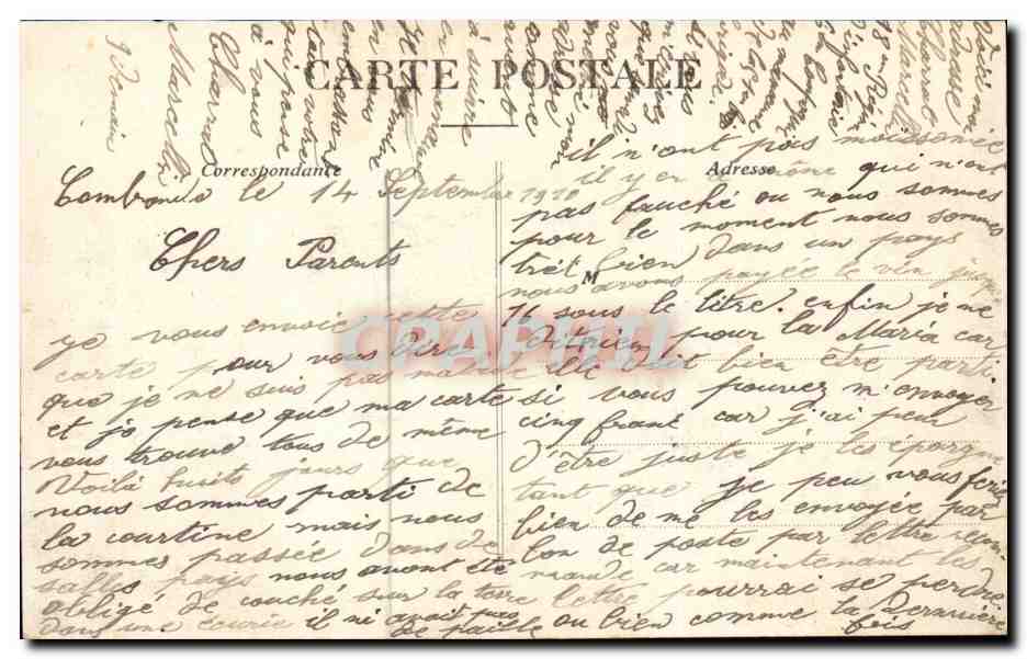 La Courtine - Camp de la Courtine - Mess des Officiers CPA  — Rückseite