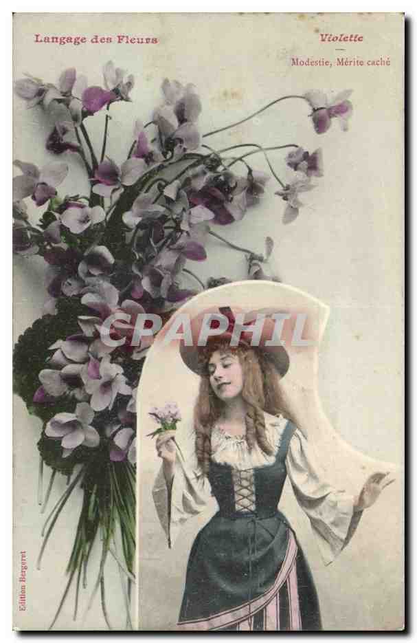 Langage des Fleurs — Violette — Modestie, Mérite caché — Éditions Bergérot