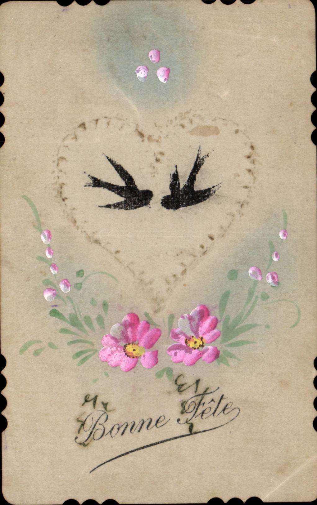 Fetes - Bonne Fete - Oiseaux - Colombe - dove CPA 