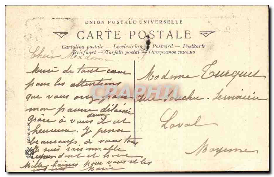 La Jeune Mère — En Auvergne — Vichy, série 600 — Reverso