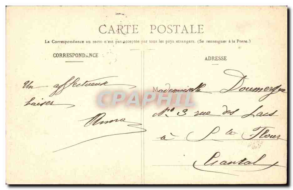 Jeunes Auvergnates — 371 — Lib. Bougé-Béal, 21 Rue de l’Ecu, Clermont-Ferrand — Verso