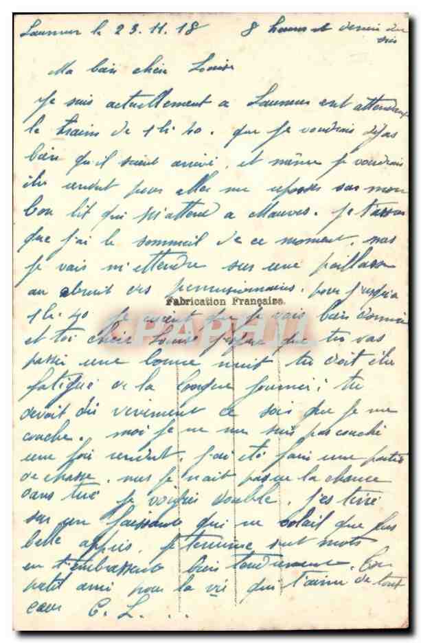 Saumur - Une Pensee de Saumur - Homme - CPA  — Verso
