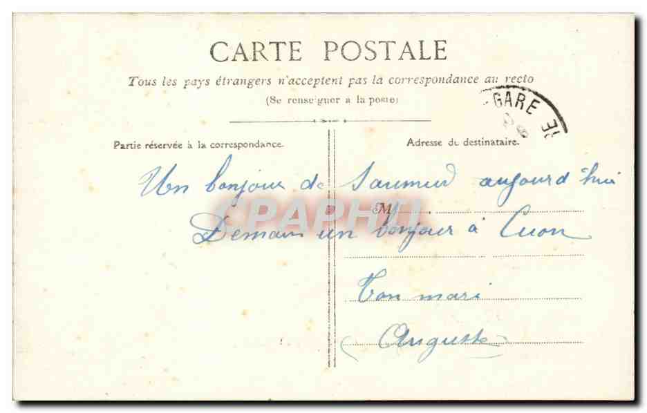 Saumur - Un Bonjour de Saumur - Femme - CPA  — Rückseite