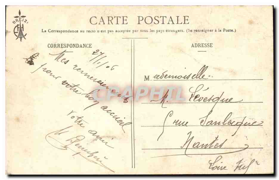 Folklore - Costumes - Fantaisie - Femme - CPA  — Verso
