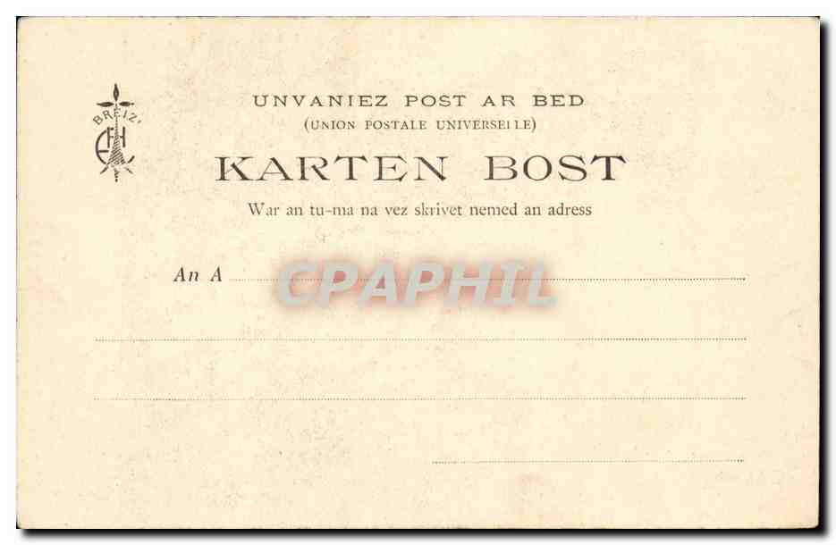 Fantaisie - Homme - Les Chansons de Botrel - Bretagne - Chien - dog - beautiful card - CPA  — Verso