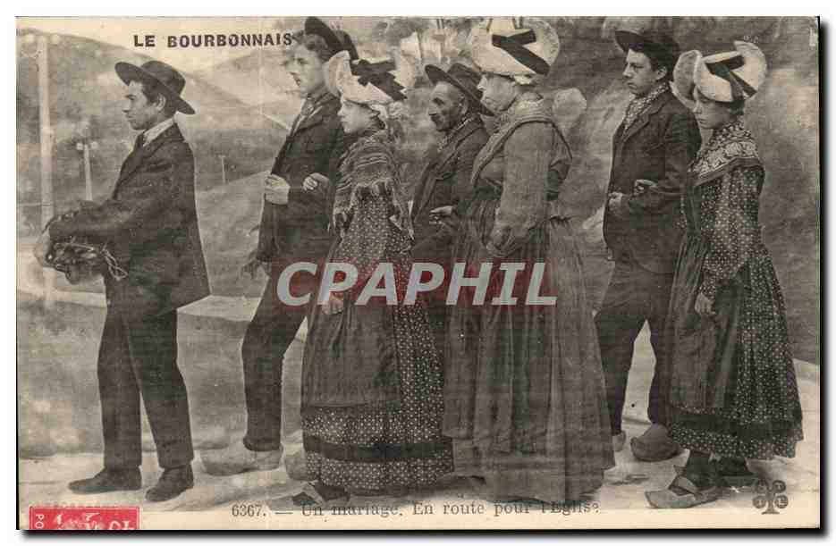Le Bourbonnais — Un mariage. En route pour l'Église — CPAPHIL n°6367