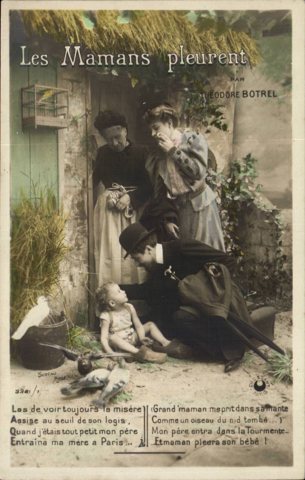 Fantaisie - Enfant - Bebe - Les Mamans pleurent - George Botrel CPA 