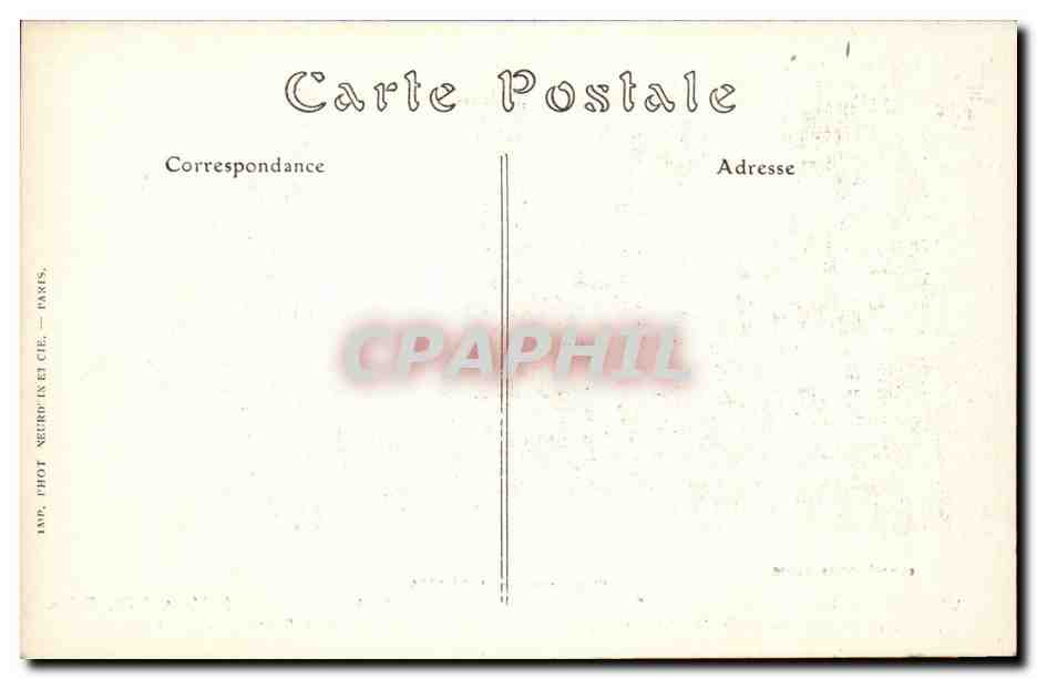 Bombardement de Reims — Dégât causé par un obus de 150 le 22 février 1915, rue de Vesle Grand Bazar (rayon de meubles) — J. Matot, Edit., Reims — Rückseite