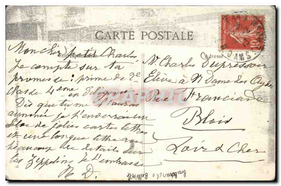 Paris - Les Zeppelins sur Paris - Crimes Odieux - des Pirates Boches- effet de bombe - CPA  — Rückseite