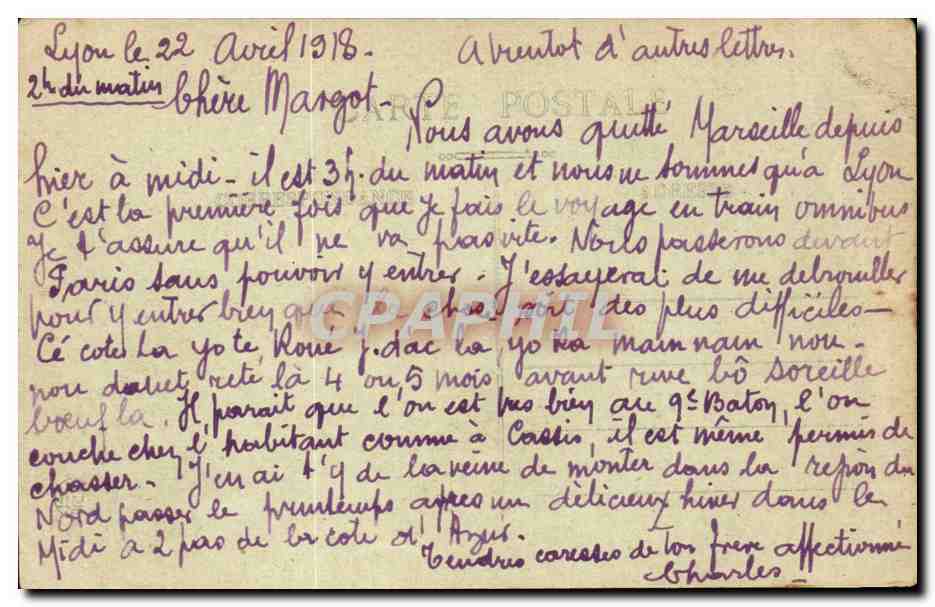 Militaire Kantine van de Station Lyon-Perrache — Cliché Lejeune — Achterkant