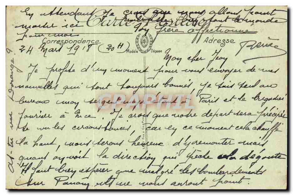 Moulins - Le Quartier Villars - 36 Regiment D'Artillerie - CPA  — Verso