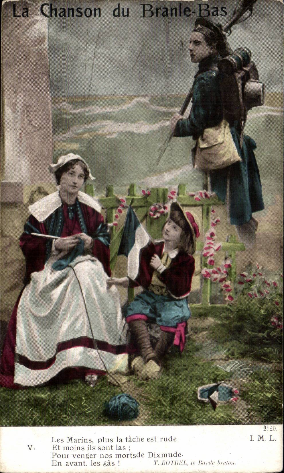 Fantaisie - Femme - Enfant La Chanson du Branle Bas - CPA 
