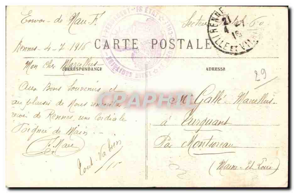 Le Conscrit de Saint Paul de Leon - Chanson de Conscrit - - CPA  — Rückseite