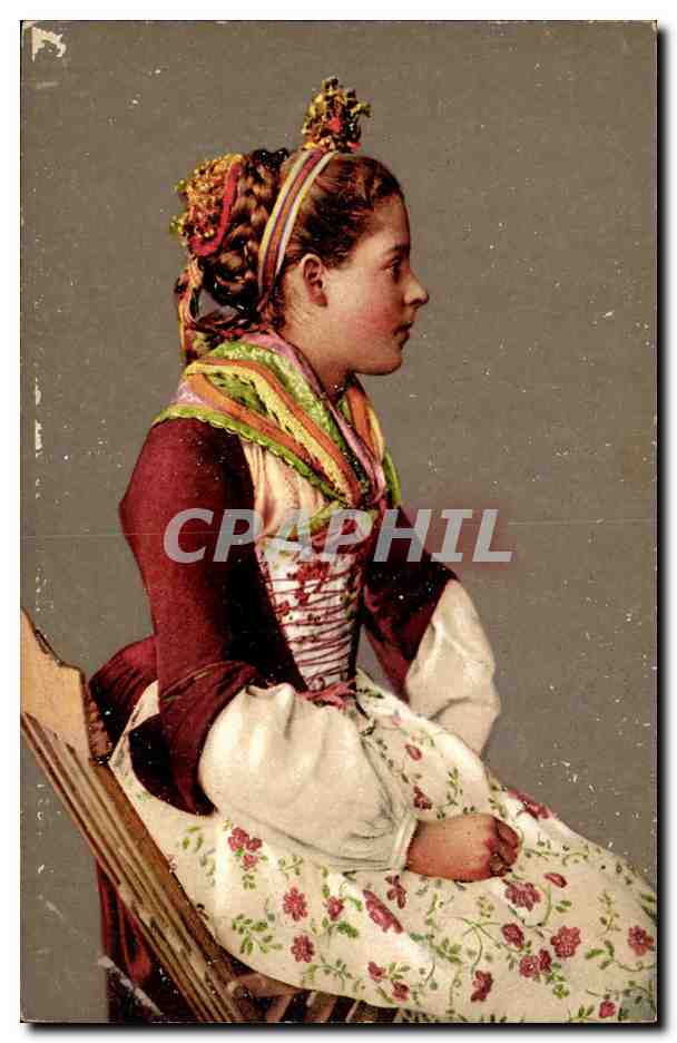 Femme - Fantaisie - Braut aus dem Loetschental - Deutschland - Germany - mariage - CPA 