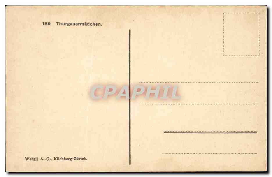 Femme - Fantaisie - Thurgauermaedchen - Fille - Deutschland - Germany - CPA  — Rückseite