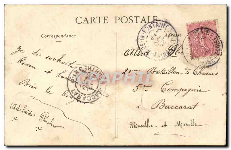 Le Mandat de Pitou — caricature militaire — Clavette Phot. — Reverso