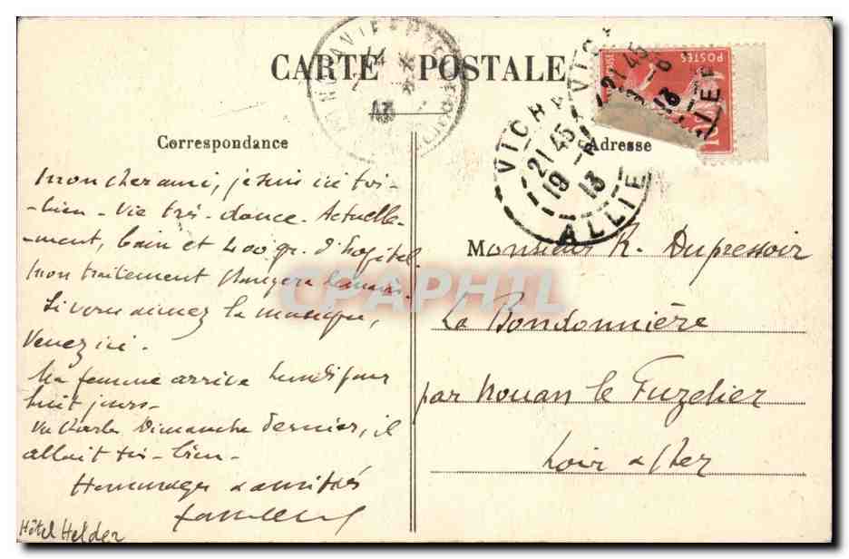 Vichy - L'Heure de la Musique au Kiosque du Parc — CPAPHIL n°539 — Verso