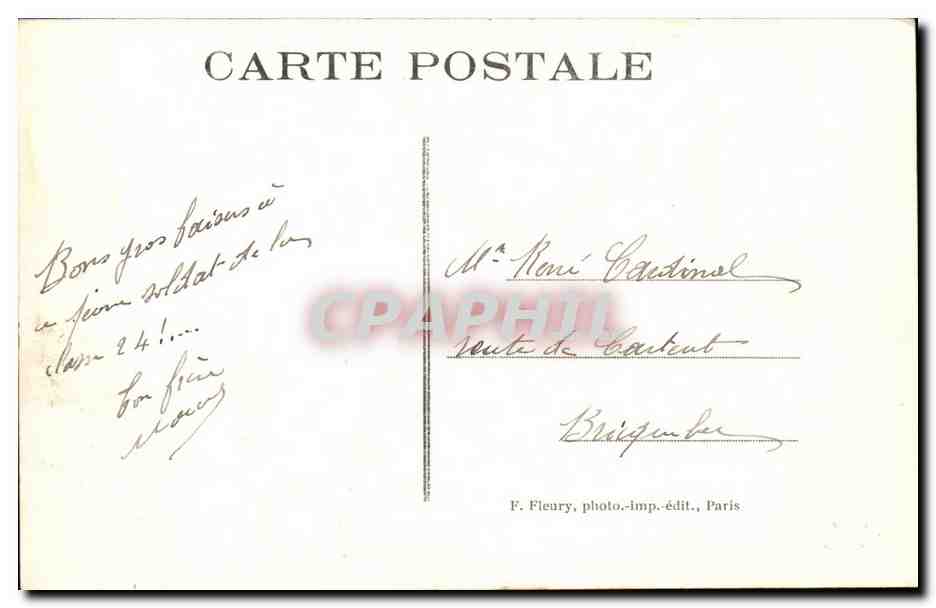 Paris - 20 - Caserne des Tourelles - Vue Panoramique - CPA  — Rückseite