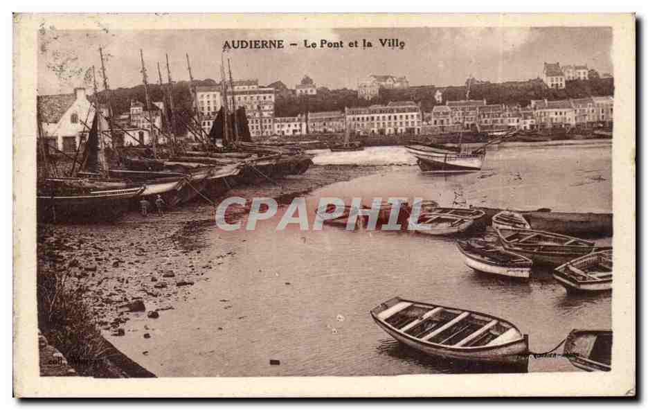 Audierne - Le Pont et la Ville - CPA 