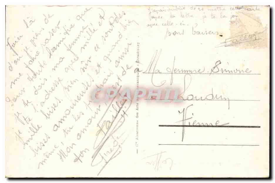 Bitche - Camp - batiments de la Societe Cooperative Militaire d'Alsace Coiffeur - CPA  — Rückseite