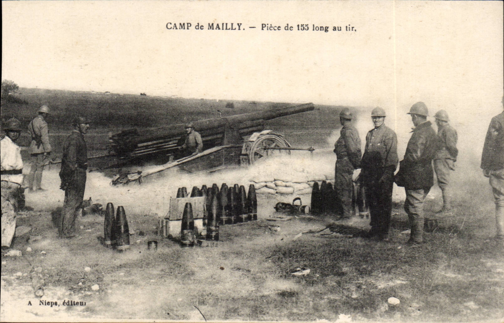 Mailly le Camp - Piece de 155 long au tir - CPA 