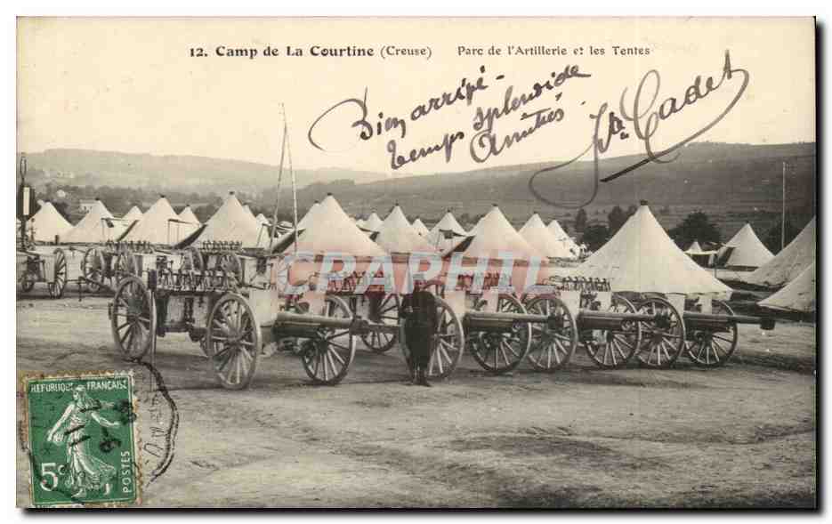 La Courtine - Parc de l'Artillerie et les Tentes - CPA 