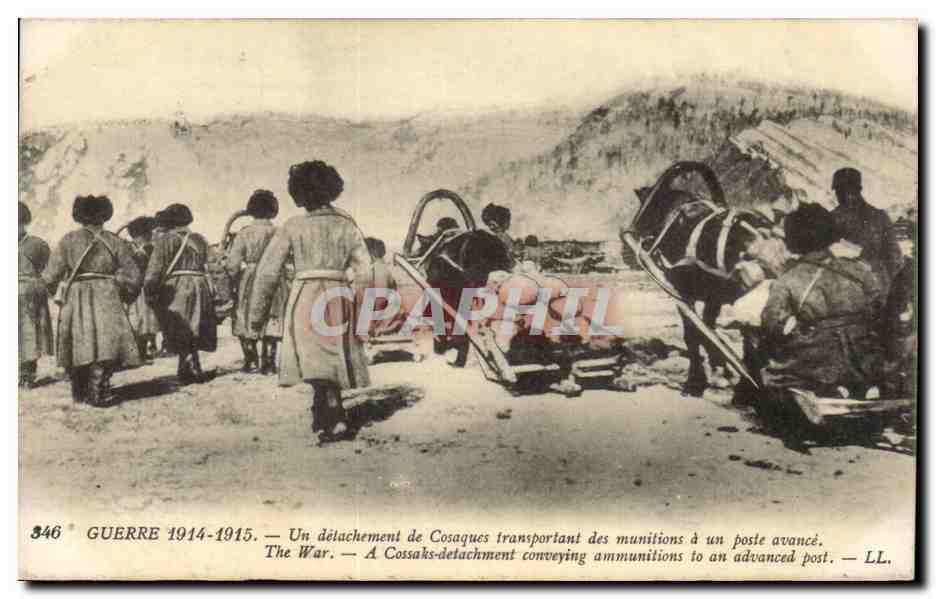 Cosaques transportant des munitions — Guerre 1914-1915 — LL, n° 346