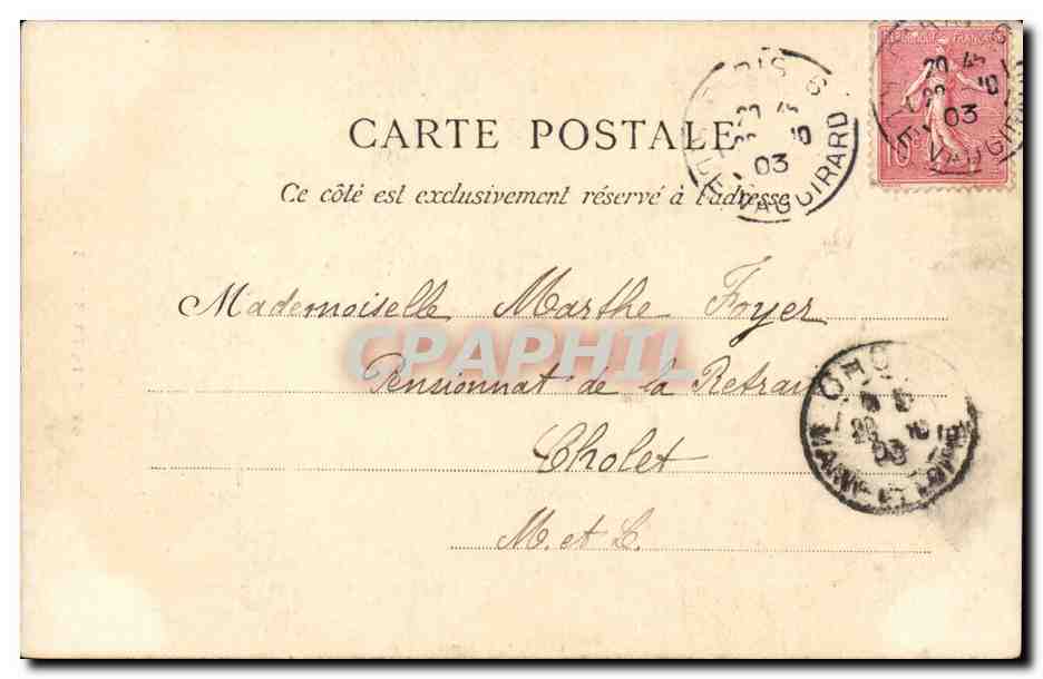 Chanoinesse — Retrato — Gag Fot. Natre, Rouen — Reverso